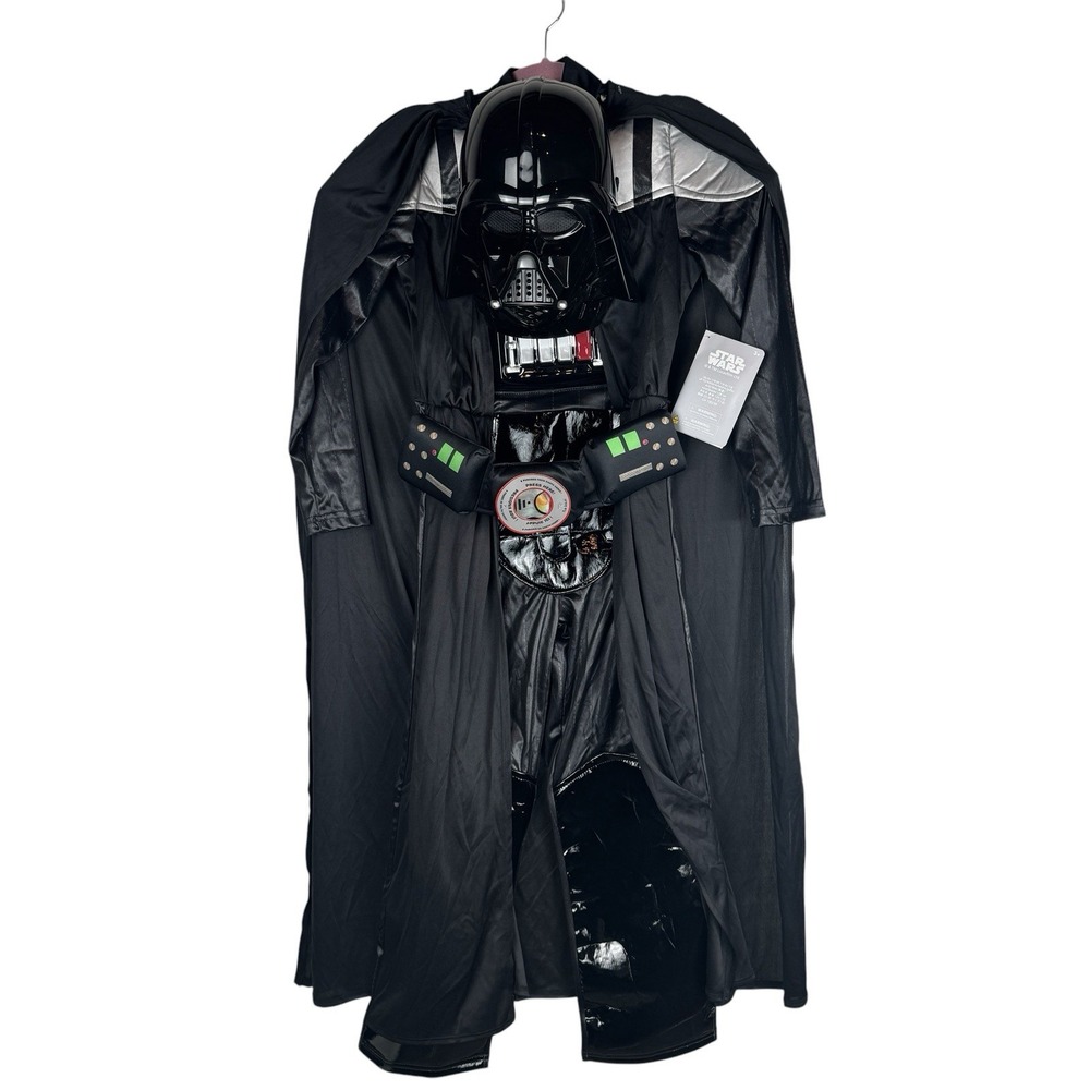 Disney Store STAR WARS Darth Vader Costume Kids 7/8 Mask Cape Belt NWT Halloween